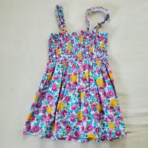 Vintage Colorful Floral Dress kids 7/8